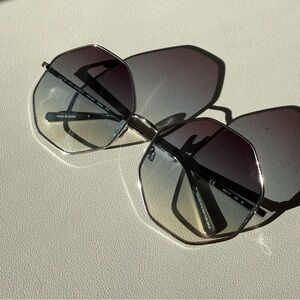 Henri Bendel Black and Silver Geometric Sunglasses